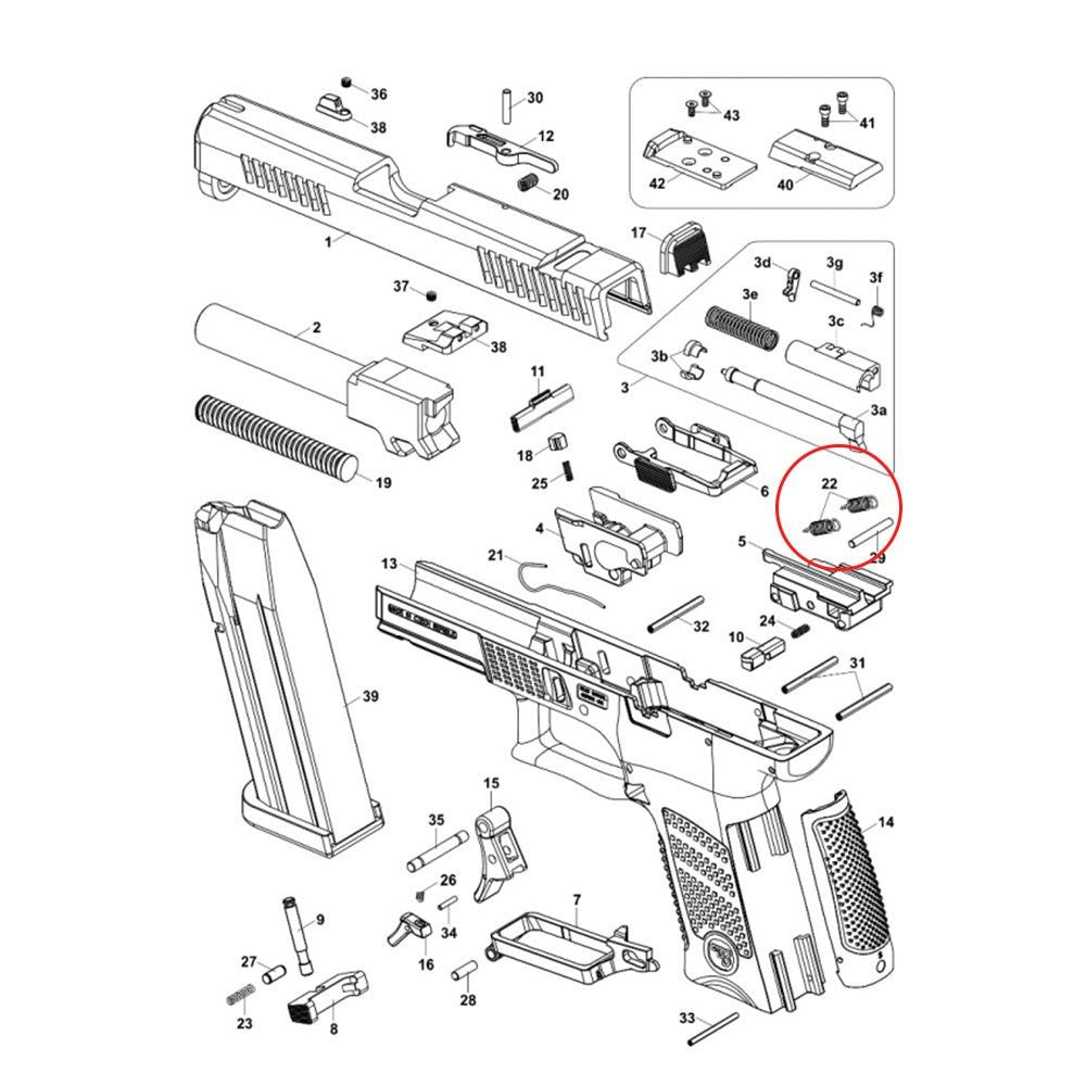 CZ P-10 võistluspäästiku hoova vedru | 2 tk