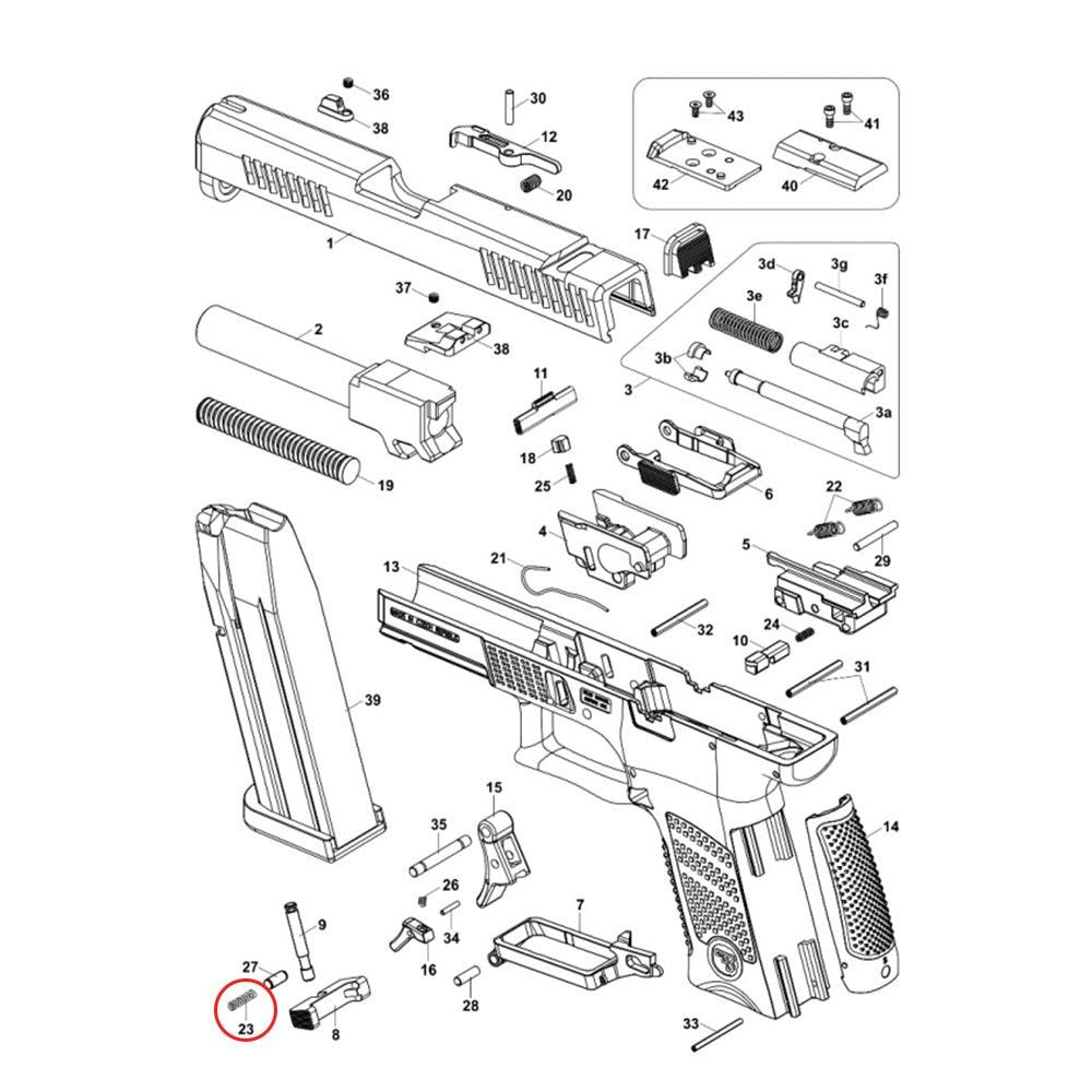 CZ P-10 salvehoidiku vedru