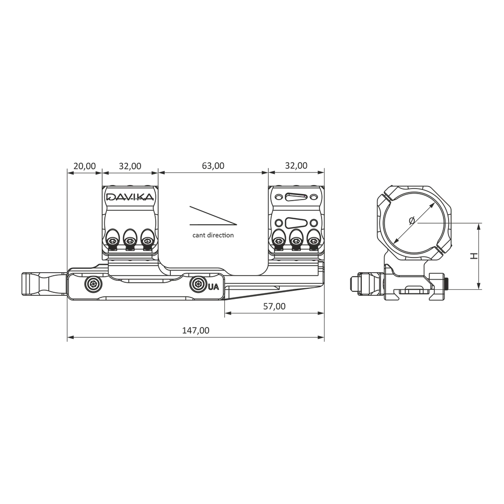 30 mm optilise sihiku kinnitus konsool | Picatinny QD Ergo alus