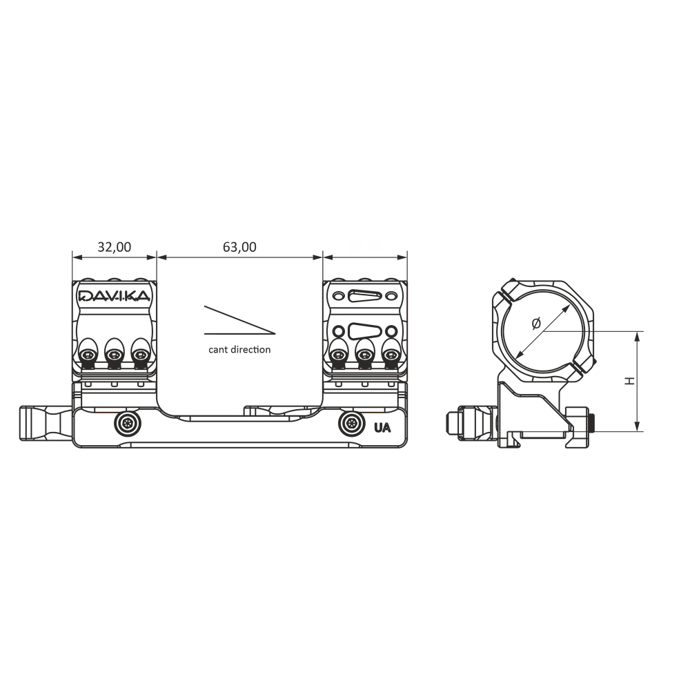 30 mm optilise sihiku kinnitus | Picatinny QD Ergo alus