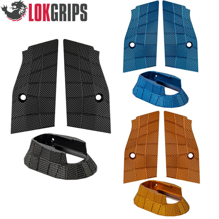 CZ TS 2, CZ 75 Tactical Sports alu Gridlok set - magwell & grips