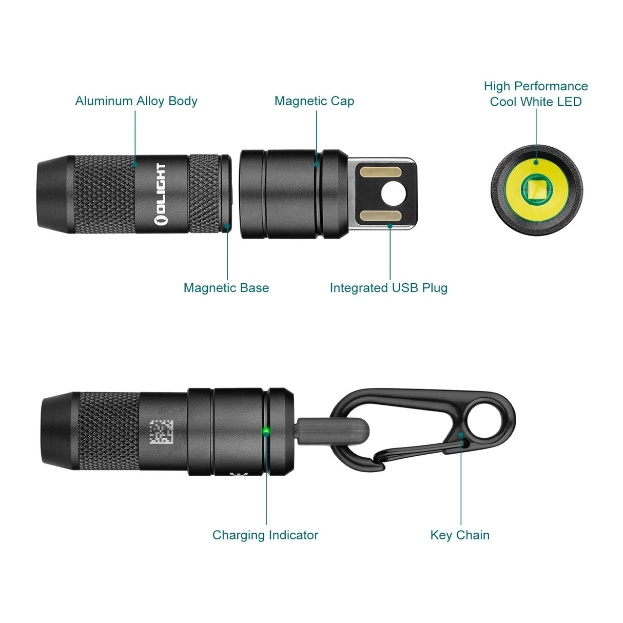 Olight imini 2 | mini laetav võtmehoidja taskulamp | 50 lm