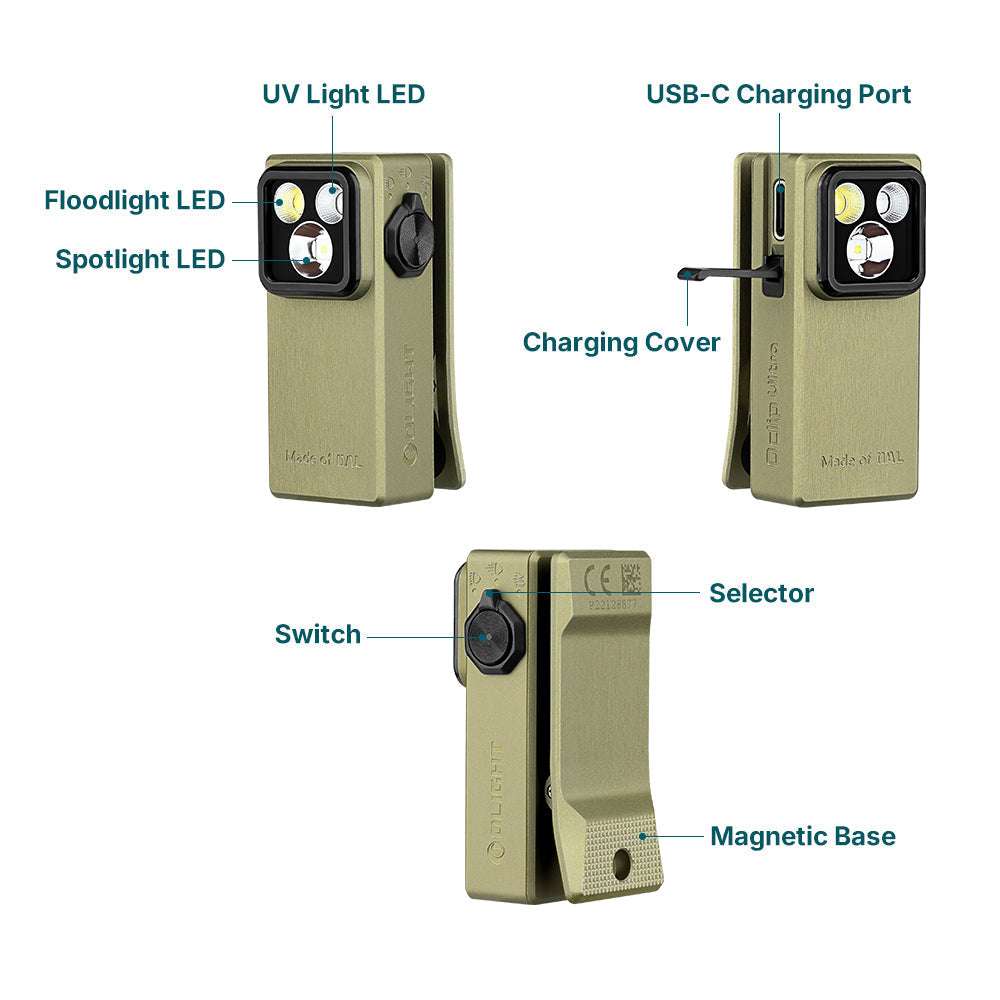 Olight Oclip Ultra | 3-in-1 klambriga EDC valgusti | 530 lm