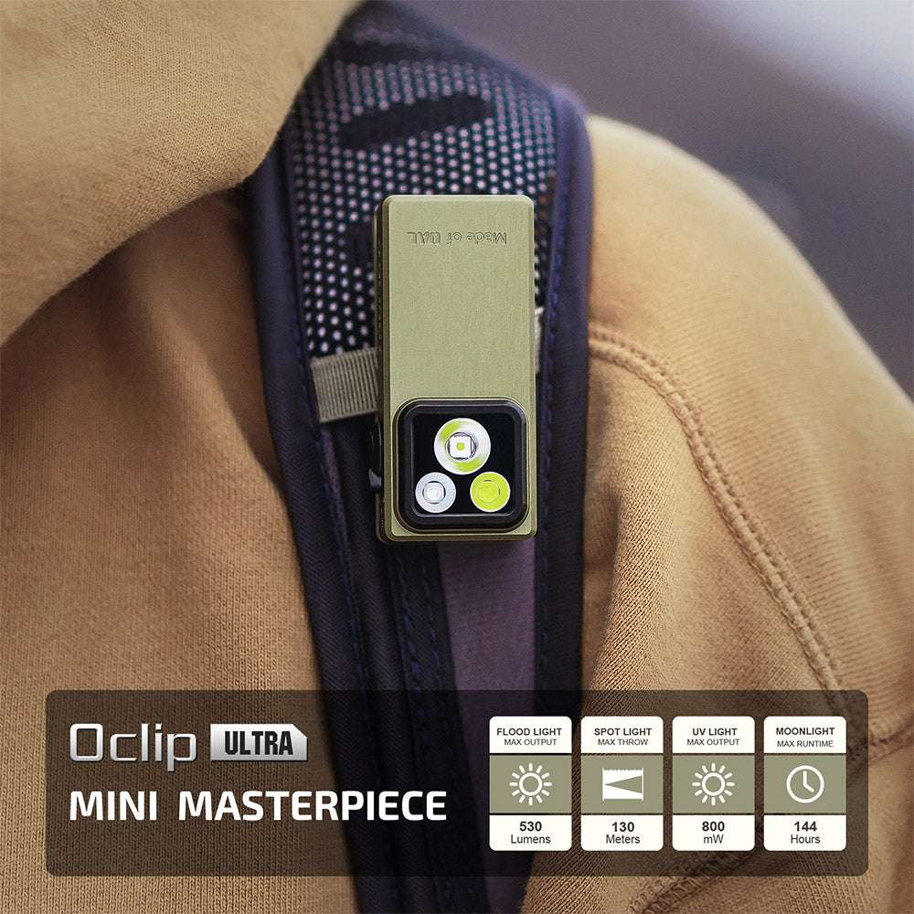 Olight Oclip Ultra | 3-in-1 klambriga EDC valgusti | 530 lm